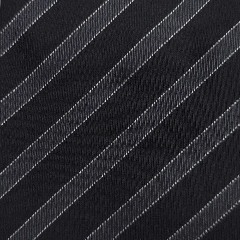 Giorgio Armani Tie Lot Of 2 Mens Gray Silk Striped Classic Hand Made Italy